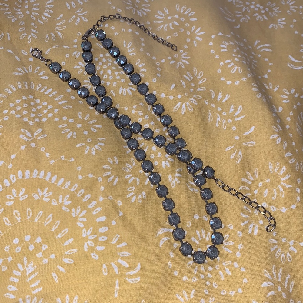 Gray CZ Choker Necklace & Bracelet Set